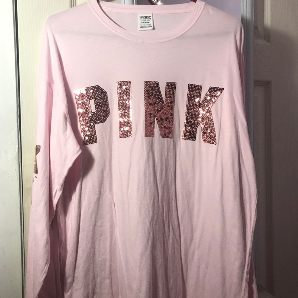 Victoria’s Secret PINK Sequin Letter Long Sleeve